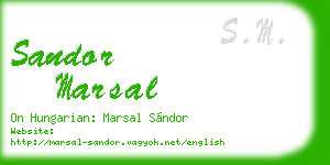 sandor marsal business card