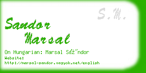 sandor marsal business card